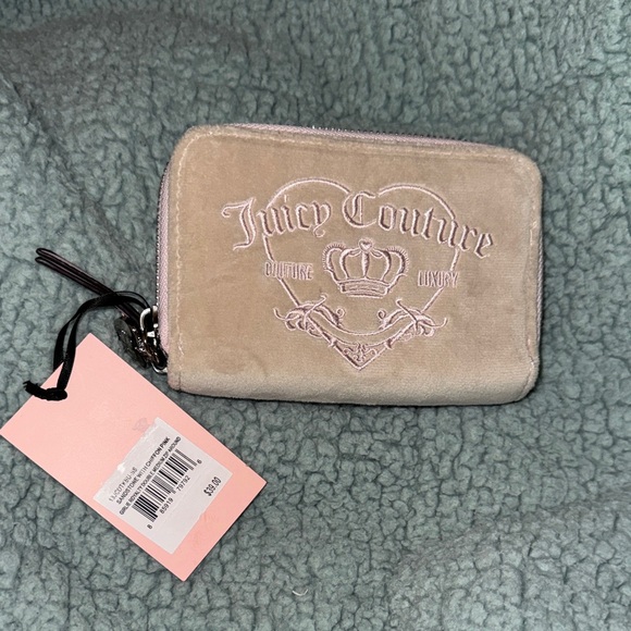 Juicy Couture Handbags - Juicy Couture -NWT Cream &Pink  Velvet Wallet